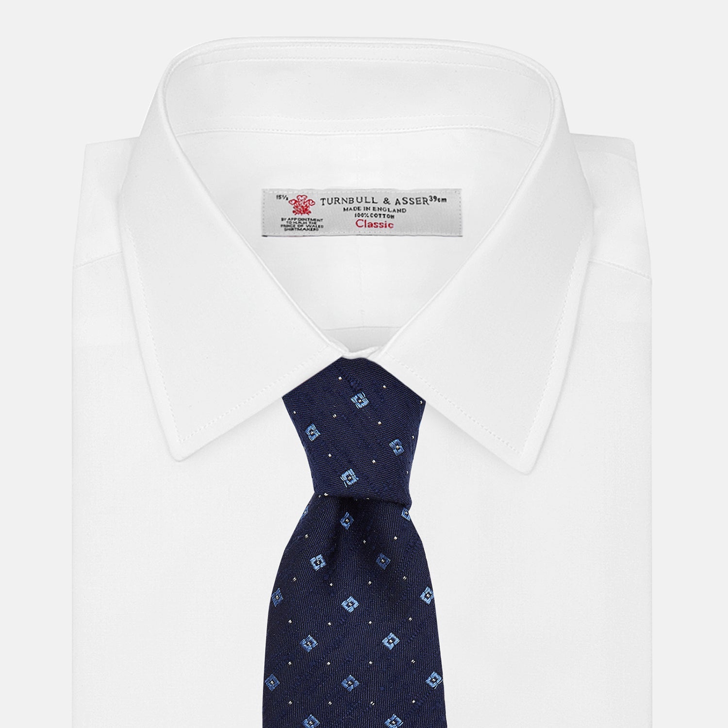 Midnight Blue Square Slub Silk Jacquard Tie