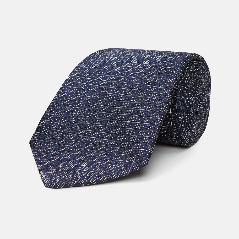 Black Tonal Mosaic Silk Jacquard Tie