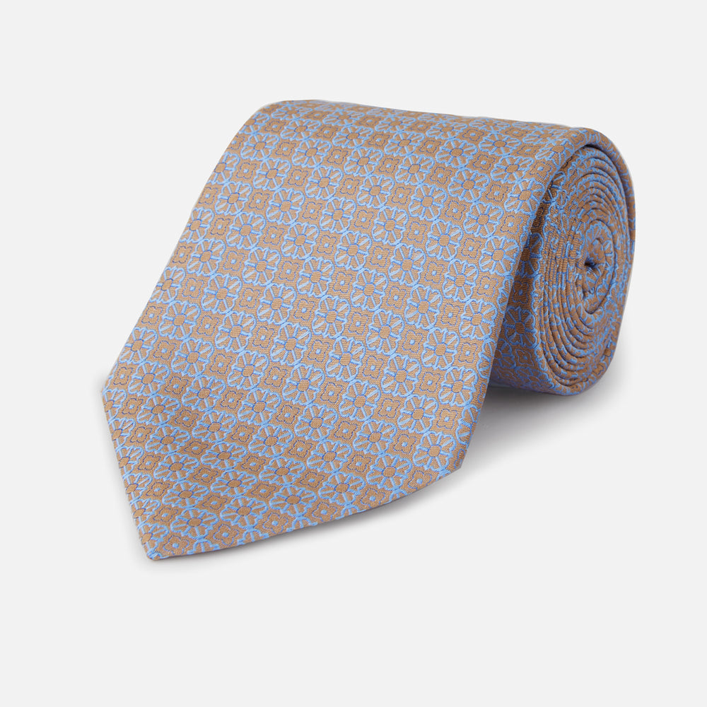 Blue Abstract Tile Tie