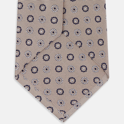 Beige Spheric Emblem Tie Image 3