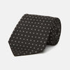 Black Floral Piqué Monochrome Silk Tie