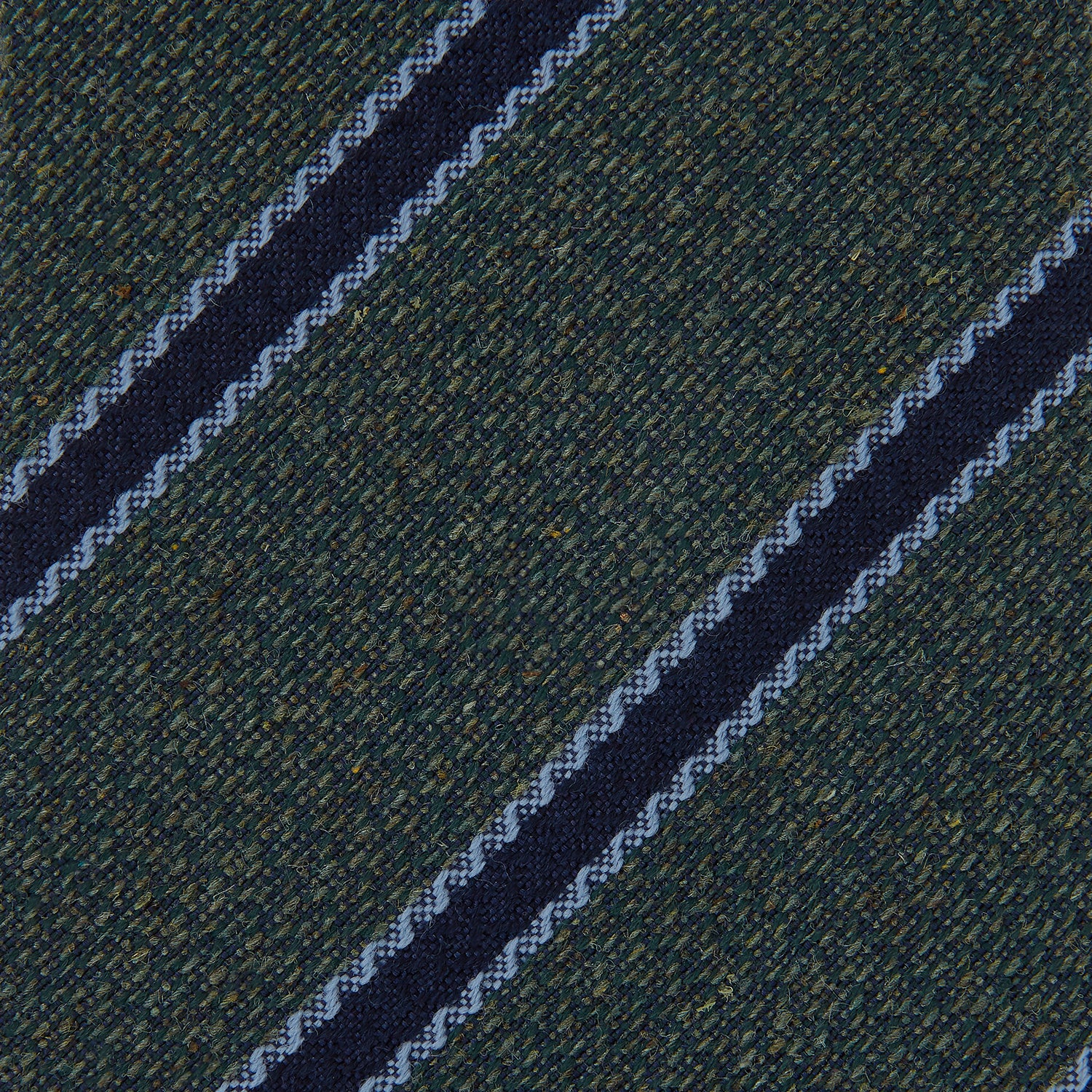 Forest Green Stripe Wool and Silk Tie