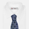 Navy and Powder Blue Circle Jacquard Silk Tie