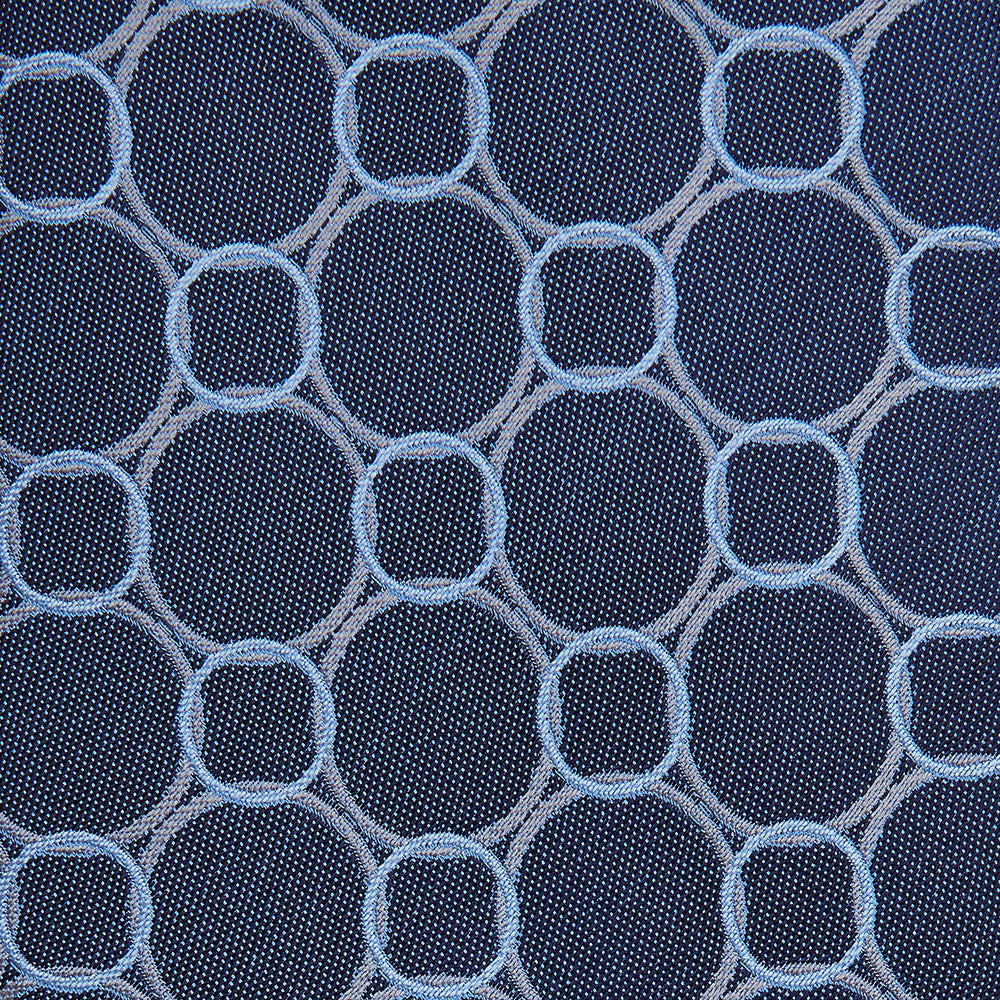 Navy and Powder Blue Circle Jacquard Silk Tie