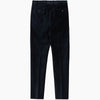 View 3 of product Turnbull & Asser Navy Horizontal Cord Trousers in pure cotton feature a straight-leg fit, side pockets, and button closure, shown against a plain light gray background.