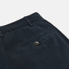 View 2 of product Turnbull & Asser Navy Cotton Chinos—plain, straight-leg trousers with button closure and belt loops, tailored in Italy and featured against a white background.