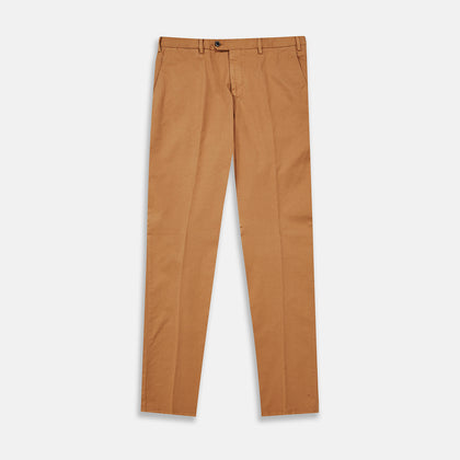 Tan Garment Dyed Cotton Chinos