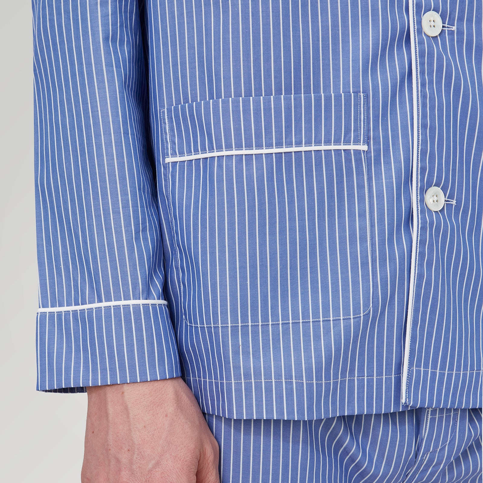 Blue Stripe Cotton Modern Pyjama Set