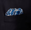 Sky Blue Teardrop Paisley Silk Print Pocket Square