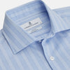 View 2 of product The Tonal Blue Glen Check Tailored Fit Shirt by Turnbull & Asser features a Kent collar and white buttons, crafted from fine Italian cotton poplin for a refined look. Displayed flat on a white background.