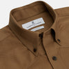 View 2 of product The Turnbull & Asser Khaki Cotton Weekend Fit Western Shirt features a Dorset collar, long sleeves, two button-flap chest pockets, and buttoned cuffs—an essential smart-casual piece shown against a white background.