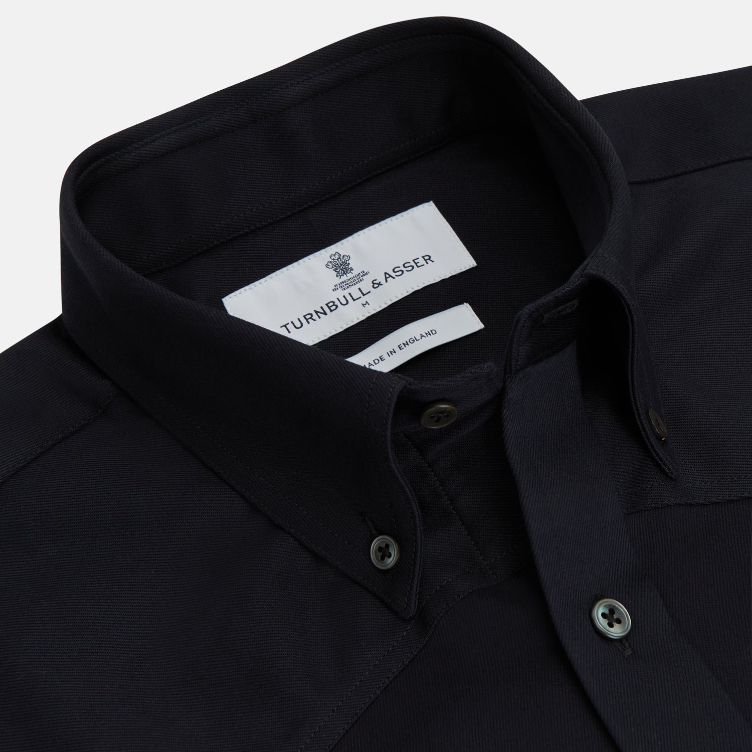 View 2 of product The Turnbull & Asser Navy Cotton Weekend Fit Western Shirt features a Dorset collar and two chest pockets with flaps, shown on a white background—ideal for smart-casual style.