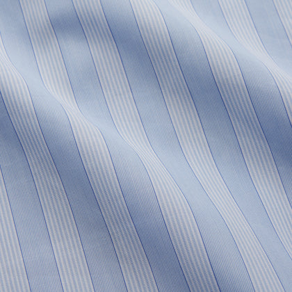 Tonal Blue Stripe Tailored Fit Shirt with Kent Collar Image 3