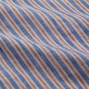 View 4 of product The Turnbull & Asser Blue & Red Linen Stripe Weekend Fit Shirt features a stand collar, vertical stripes, and two chest pockets with button flaps—perfect for casual style.