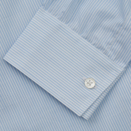 Sky Blue Chambray Stripe Weekend Fit Shirt With Dorset Collar Image 2