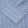 View 3 of product The Tonal Blue Glen Check Tailored Fit Shirt by Turnbull & Asser features a Kent collar and white buttons, crafted from fine Italian cotton poplin for a refined look. Displayed flat on a white background.