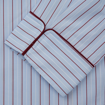 Burgundy Stripe Classic Pyjama Set Image 2