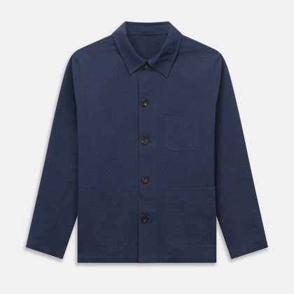 Navy Cotton-Linen Remy Chore Jacket