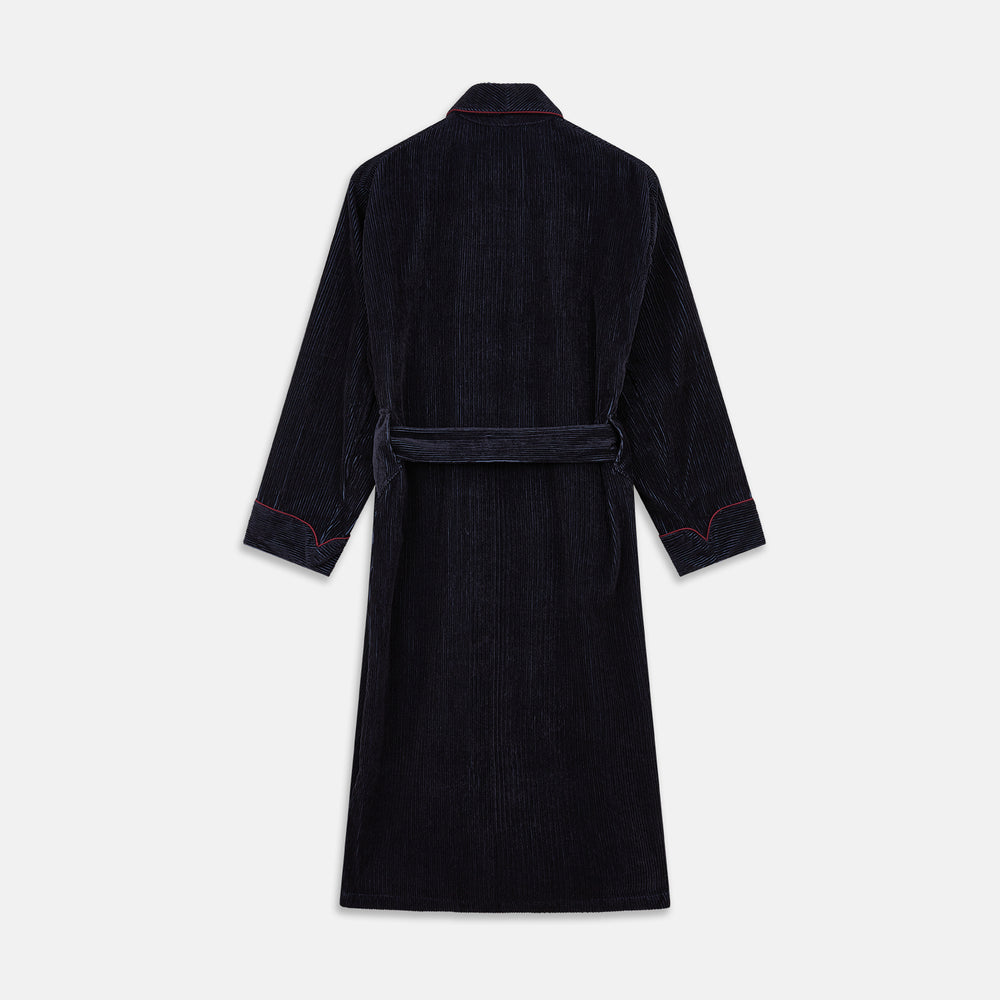 Navy Linen & Cotton Cord Gown
