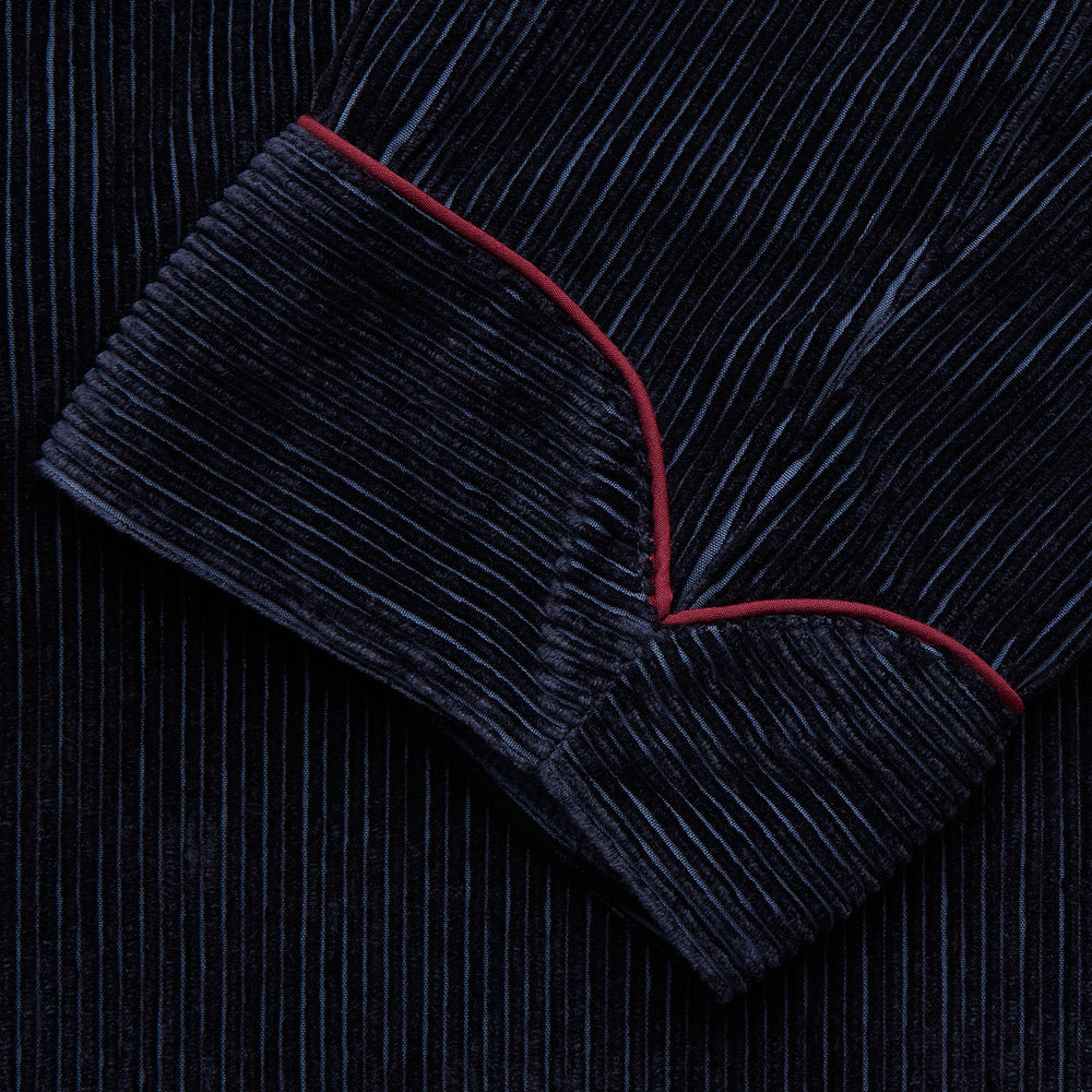 Navy Linen & Cotton Cord Gown