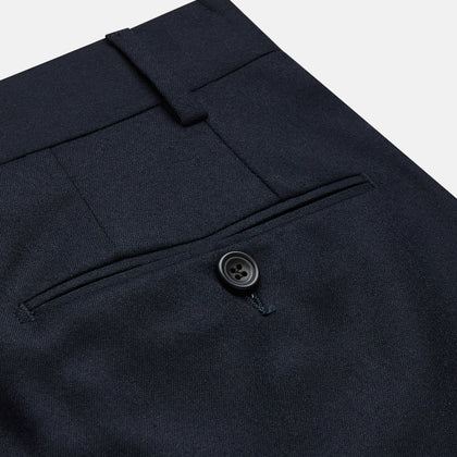 Navy Wool Pleated Jasper Trouser