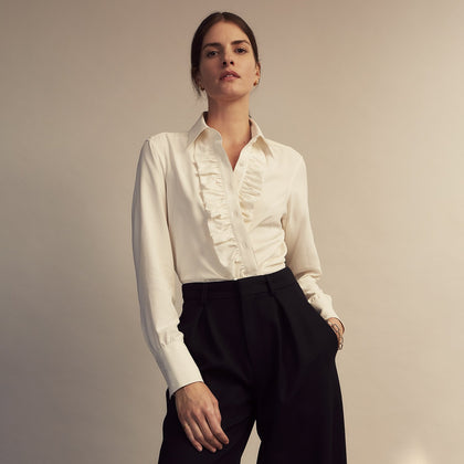 Turnbull and The Deck Cream Silk Romantic Shirt Image 3