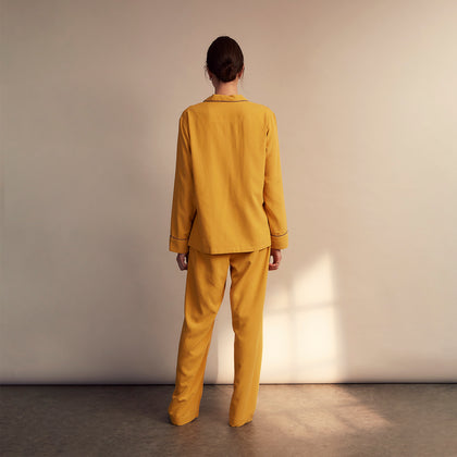 Women's Gold Silk Harriet Pyjamas Set Image 3