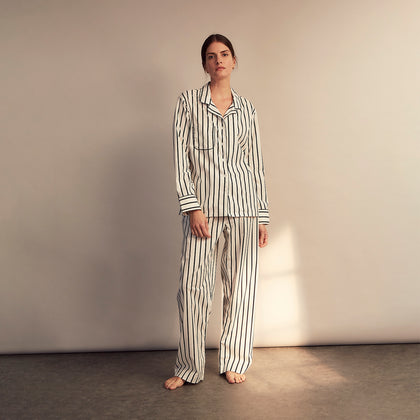 Black & White Stripe Harriet Women’s Pyjama Set Image 8