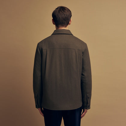 Green Quilted Cashmere Amhurst Overshirt Image 4
