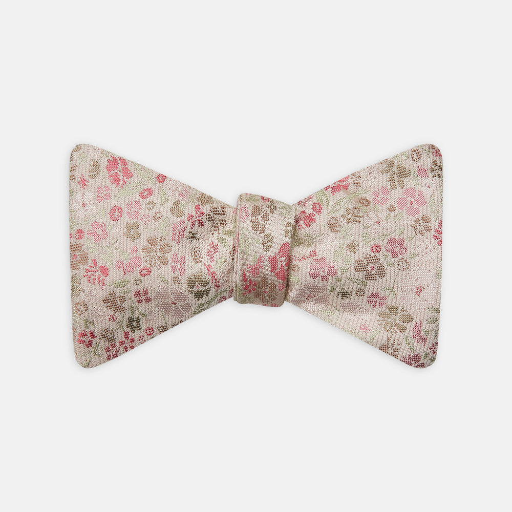 Pink Multi Floral Silk Bow Tie