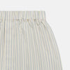 View 2 of product Turnbull & Asser Yellow and Green Stripe Godfrey Boxer Shorts, crafted from soft cotton with an elasticated waistband, are displayed flat on a light gray background.