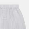 View 2 of product Purple multi-striped cotton Godfrey boxer shorts by Turnbull & Asser, featuring an elastic waistband, displayed flat on a plain white background.