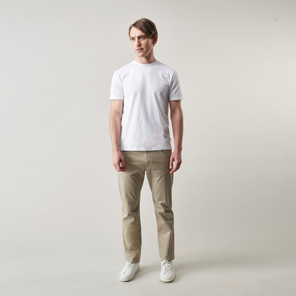 White Davey Cotton T-Shirt Image 2