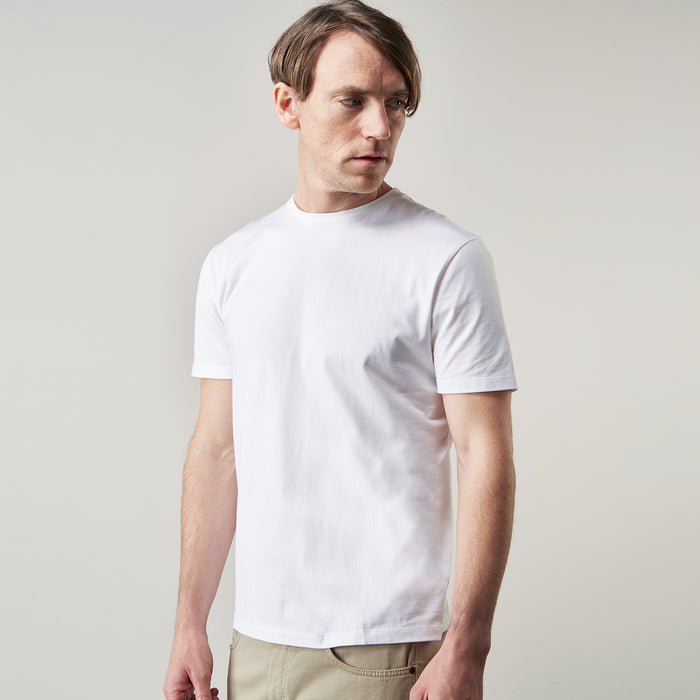 White Davey Cotton T-Shirt Image 1