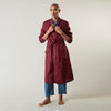 Burgundy Linen Piped Gown