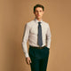 Grey Multi Stripe Regular Fit Twill Shirt with T&A Collar and Double Cuffs