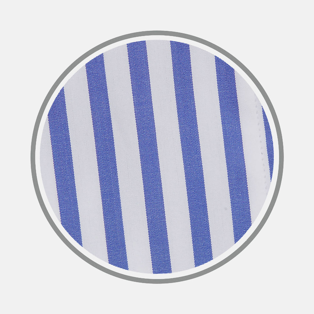 Mid Blue Candy Stripe Cotton Fabric
