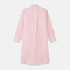 View 5 of product The Turnbull & Asser Pink Piped End-On-End Cotton Nightshirt features long sleeves, a pointed collar, button-down front, chest pocket, and a curved high-low hem for timeless, relaxed style.