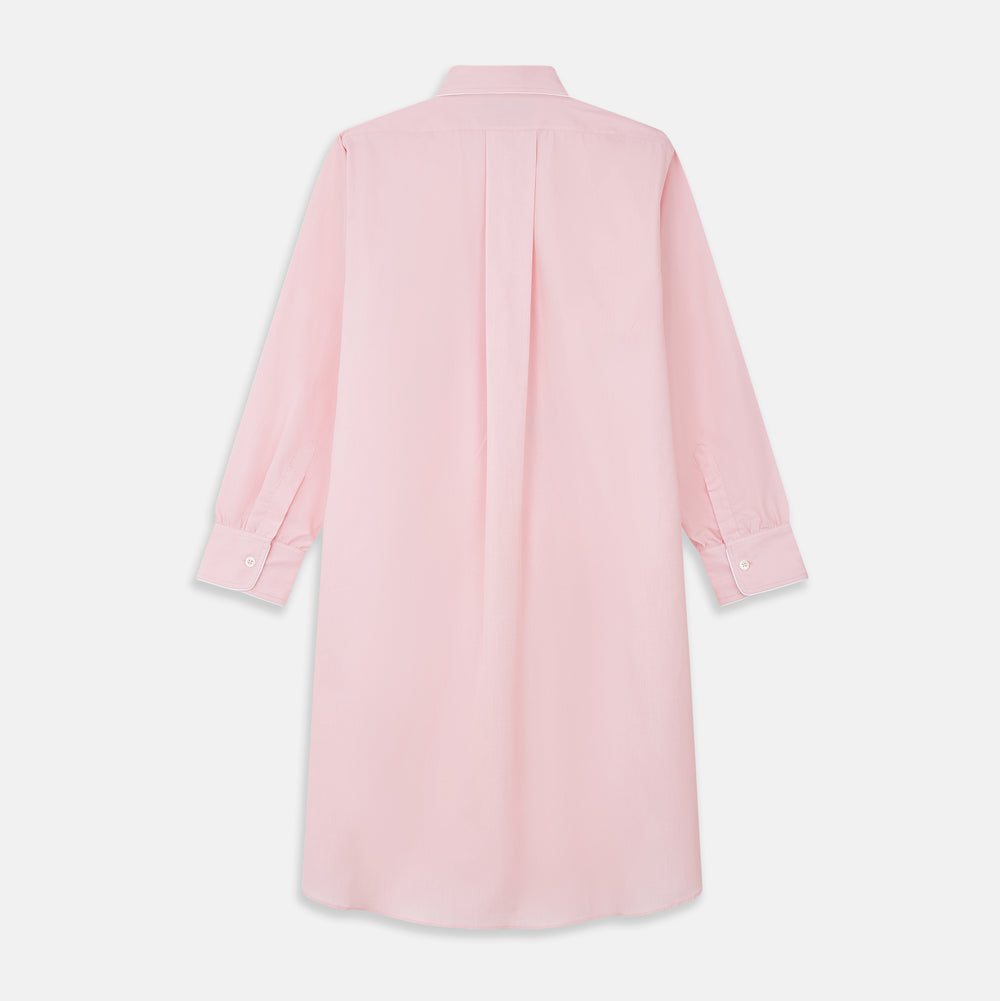 Pink Piped End-On-End Cotton Nightshirt
