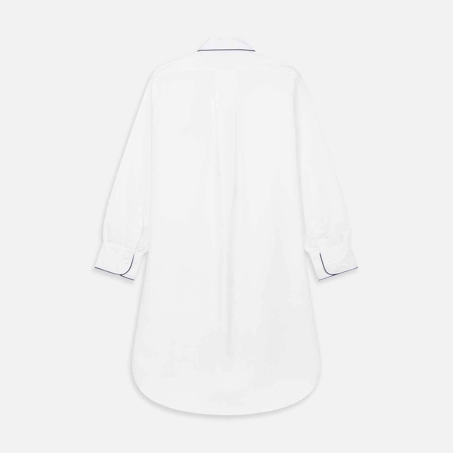 White Piped Cotton Nightshirt