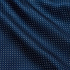 View 4 of product Experience luxurious nightwear with the Turnbull & Asser Navy Piped Silk Spot Gown, featuring elegant white dots for a timeless look.