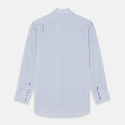 Blue Grid Check Shirt with T&amp;A Collar and Double Cuffs Image 4