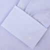 View 3 of product Turnbull & Asser Blue and White Fine Bengal Stripe Sea Island Quality Cotton Shirt featuring a T&A collar and double cuffs, crafted from premium Egyptian cotton.