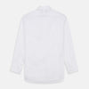 View 5 of product The Turnbull & Asser White Organic Cotton Regular Fit Mayfair Shirt features long sleeves, a classic collar, and button-down front, shown laid flat against a white background.