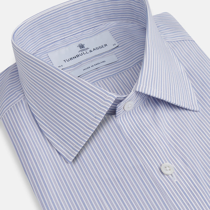 Light Blue Track Stripe Mayfair Shirt Image 1