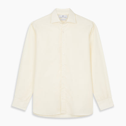 Tailored Fit Cream Cotton Shirt with Kent Collar and 3-Button Cuffs Image 5