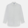 View 1 of product The Turnbull & Asser Tailored Fit Plain White Cotton Shirt features a Kent collar and 3-button cuffs, showcased against a plain white background.