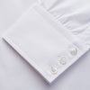 View 2 of product The Turnbull & Asser White Organic Cotton Tailored Fit Hove Shirt is a classic long-sleeve dress shirt with a button-down front and collar, crafted from soft organic cotton and shown on a white background.