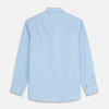 View 5 of product The Turnbull & Asser Pale Blue Organic Cotton Tailored Fit Hove Shirt is a formal long-sleeve button-up with a classic collar and white buttons, crafted from premium organic cotton and shown on a plain white background.