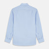 Tailored Fit Blue Cotton Shirt with Kent Collar and Double Cuffs